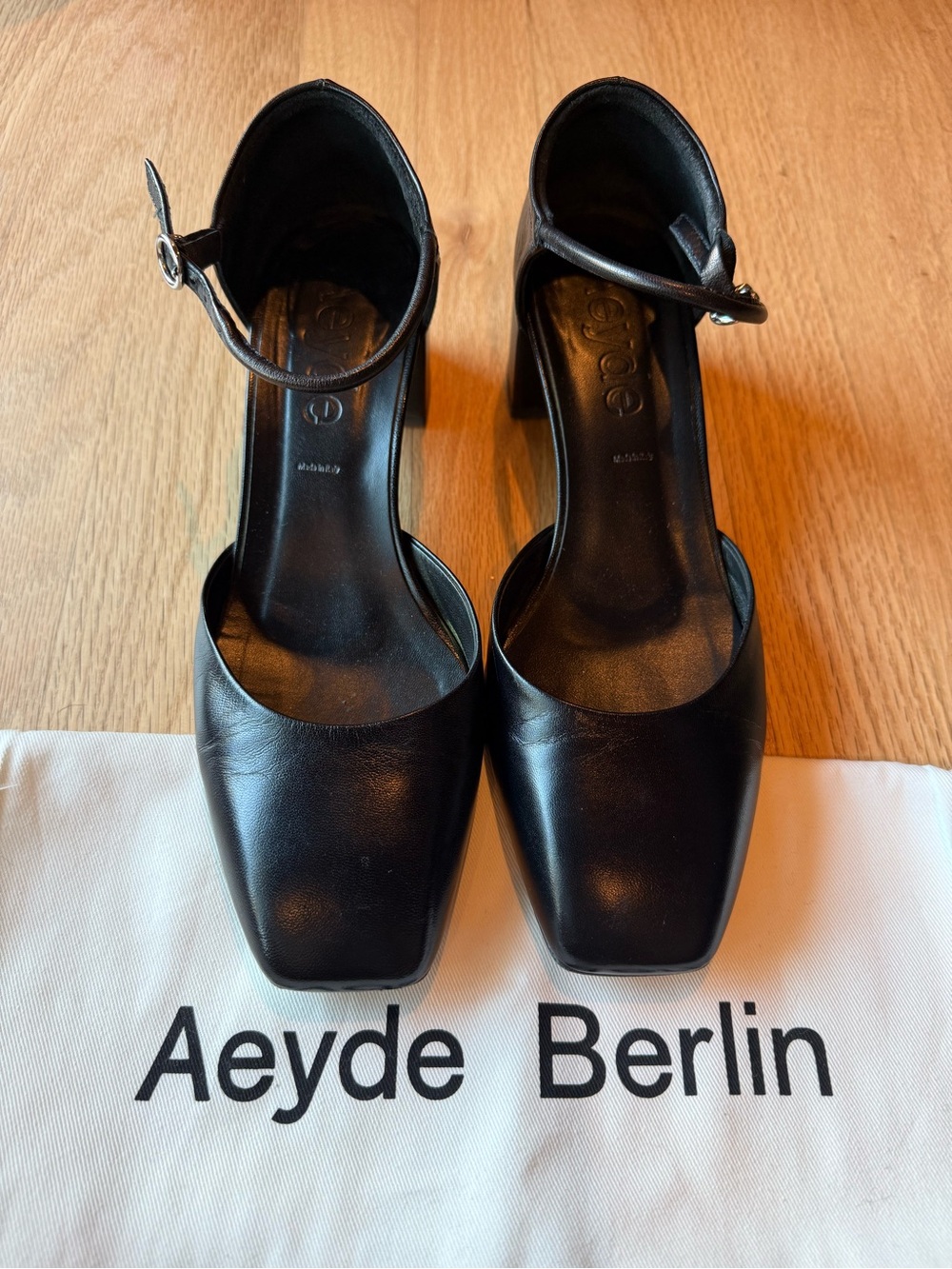 Aeyde Black Leather Heels Size 38
